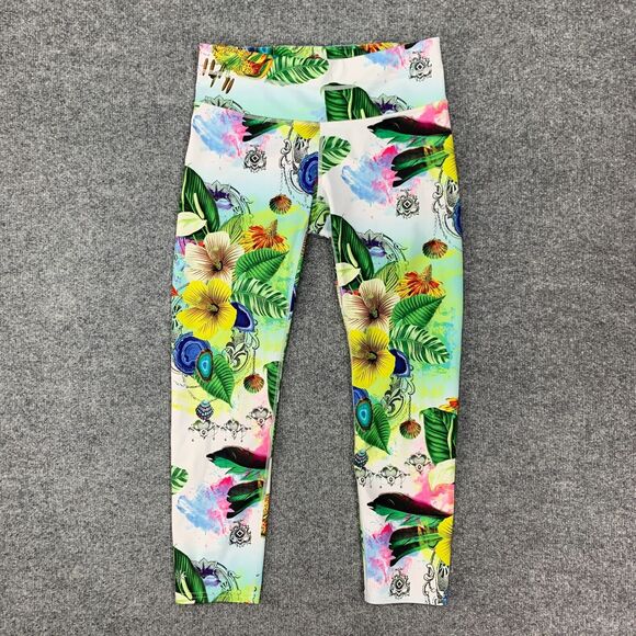 Athleta Sonar Crop Leggings Women XS Tropical Bay Leaf All Over Pull On Athletic - Picture 2 of 14